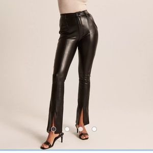 Abercrombie Vegan Leather split hem pants